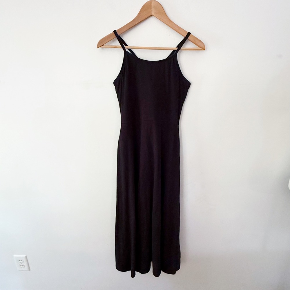 Pact Midi Dress Women Medium Black Organic Cotton Sustainable Crunchy Minimalist